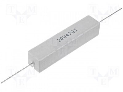 Резистор 20W 220R CRL20W-220R Резистор жичен керамичен THT 220? 20W ±5% 13x13x60mm